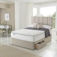 Silentnight Geltex Pillow Top Divan, PT Divan, Double , 4 Drawers in Fudge