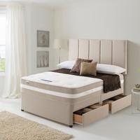 Silentnight Geltex Affinity 1000 Divan, Platform Top, 2 Drawer in Sandstone, Single