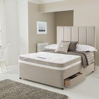 Silentnight Geltex Affinity 1350 Divan, Platform Top, 2 Drawer in Sandstone, Single