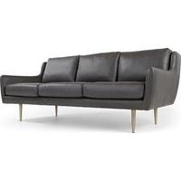 Simone 3 Seater Sofa, Oxford Grey Premium Leather