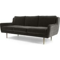Simone 3 Seater Sofa, Concrete Cotton Velvet