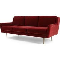 Simone 3 Seater Sofa, Claret Cotton Velvet