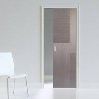 Single Pocket Hermes Chocolate Grey Flush Internal Door - Prefinished