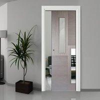 Single Pocket Hermes Chocolate Grey Internal Door 2L with Clear Safety Glass - Prefinished