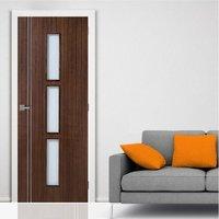 Sierra 3 Light Walnut Door with Frosted Safety Glass is Fully Prefinished