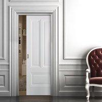 single pocket peony 3 panel white primed door