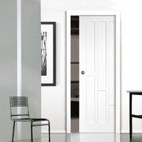 single pocket coventry style white primed panel door