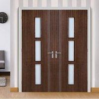 sierra 3 light walnut door pair with frosted safety glass is fully pre ...