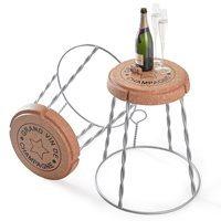 side table in champagne cork wire cage design