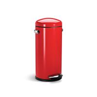 Simplehuman 30L Retro Fingerprint Proof Step Bin Red