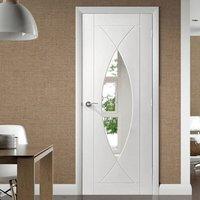 Simpli Door Set, Pesaro Flush Door - Clear Safe Glass - Primed