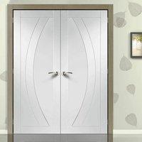 Simpli Double Door Set, Salerno Flush Door - Primed