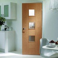 Simpli Door Set, Messina Oak Door - Clear Safe Glass - Prefinished