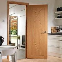 Simpli Door Set, Pesaro Oak Flush Door - Prefinished