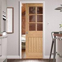 single pocket suffolk oak 6 light door with bevelled clear glass