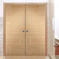 simpli double door set ravenna oak flush door prefinished