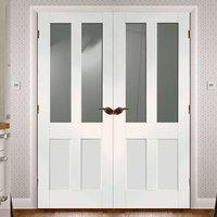 simpli double door set malton shaker door clear safe glass primed