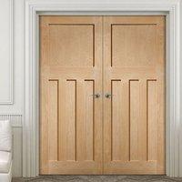 Simpli Double Door Set, DX 1930\'S Oak Panelled Door - Prefinished
