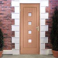 Siena Hardwood Door with Obscure Safety Double Glazing