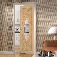 Simpli Door Set, Treviso Oak Door with Clear Safety Glass - Without Decoration