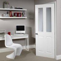 Simpli Door Set, Victorian Door - Grained - Forbes Etch Safe Glass - Primed