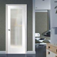 Simpli Door Set, Pattern 10 Full Panel Door - Obscure Safe Glass - Primed