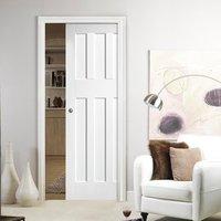 single pocket dx60s style white primed panel door