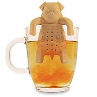 Silicone Coffee Tea Infuser Dog Pug Teapot Herbal Spice Strainer Filter Gift(Random Color)