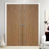 sierra flush oak door pair with 30 minute fire rating is fully prefini ...