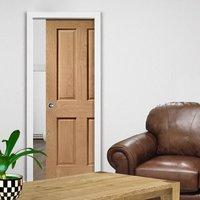 single pocket victorian oak 4 panel door no raised mould