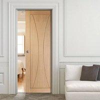 single pocket verona oak flush panel door