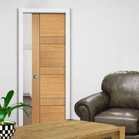 Single Pocket Latina Oak Flush Panel Door