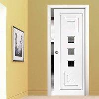 Single Pocket Altino Primed Door with Clear Safe Glass