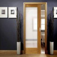 single pocket pattern 10 oak shaker door with obscure safe glass prefi ...