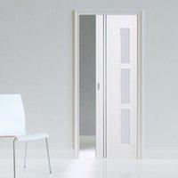 Single Pocket Sierra Blanco Door with Frosted Safety Glass is White Painted