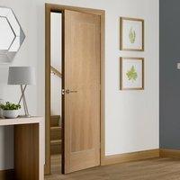 Simpli Fire Door Set, Varese Oak Flush Fire Door with Aluminium Inlay - Prefinished