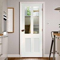 Simpli Door Set, Malton Shaker Door - Clear Safe Glass - Primed