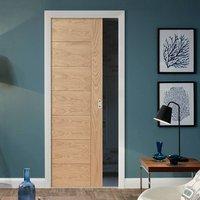 Single Pocket Palermo Flush Oak Door with Panel Effect