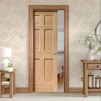 single pocket colonial oak 6 panel door no raised mould