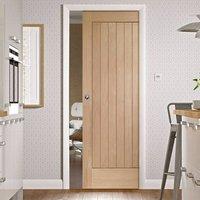 Single Pocket Suffolk Oak Door with Vertical Lining - Prefinished