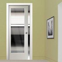 Single Pocket Pattern 10 Primed Door with Clear Safe Glass