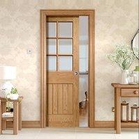 single pocket suffolk oak 6 light door prefinished with bevelled clear ...