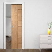 Single Pocket Messina Oak Flush Door - Prefinished