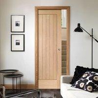 Single Pocket Suffolk Oak Door with Vertical Lining