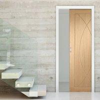 single pocket pesaro oak flush panel door