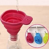 Silicone Gel Foldable Collapsible Style Funnel Hopper Kitchen cooking tools (Random color)