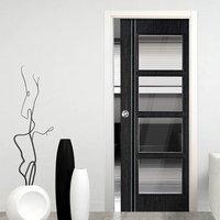 single pocket ash grey zanzibar door prefinished with clear safety gla ...