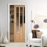 Single Pocket Coventry Contemporary Oak Door with Clear Safety Glass