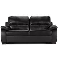 Sienna 3 Seater Leather Sofa Black