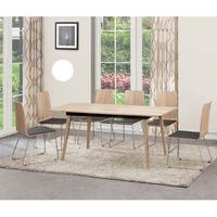 Sienna Extendable Dining Table In Oak With Steel Frame